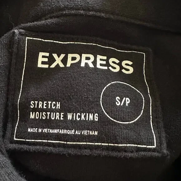 Express Women Black 4 Button Front Pointed Collar Short Sleeve Polo Shirt S/P - Picture 6 of 8